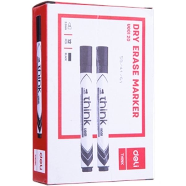 DELI WHITEBOARD MARKERS DRY ERASE Black Pk12