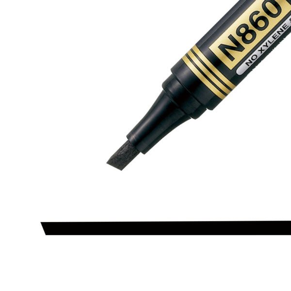 Pentel Permanent Marker Chisel Point Black, Box of 12